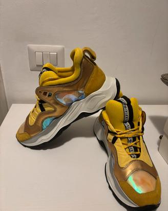Sneakers Fabi High-Top Giallo e Oro TG 40