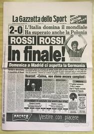Gazzetta dello sport Anaststica Paolo Rossi 1982