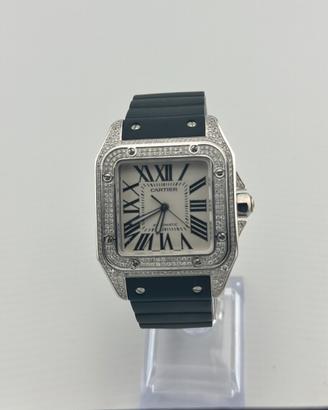 Cartier santos 100 xl diamanti ref.2656