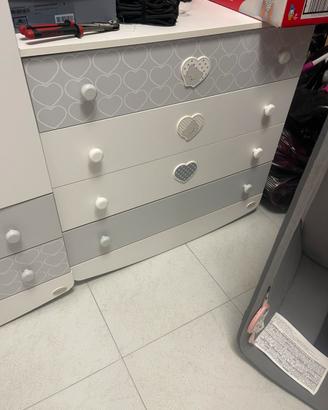 Armadio, fasciatoio e cassettiera Foppapedretti