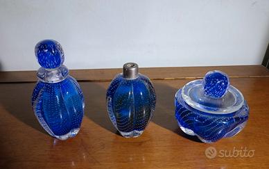 set di complementi d'arredo in vetro di murano 