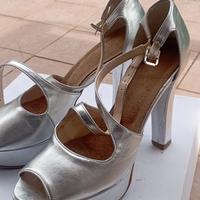 Sandali Argento Metallizzato con Plateau 38