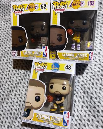 Lotto funko pop nba curry e lebron james