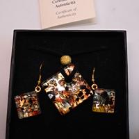 Parure Ciondolo e Orecchini  Ciondolo murrina vene