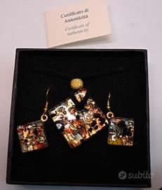 Parure Ciondolo e Orecchini  Ciondolo murrina vene