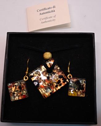 Parure Ciondolo e Orecchini  Ciondolo murrina vene