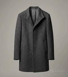 cappotto zara man tweed grigio