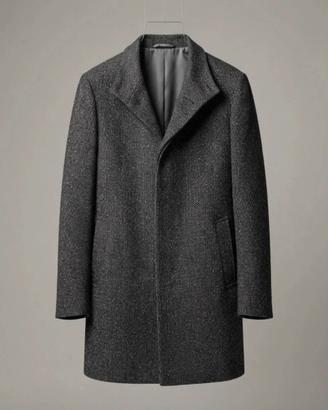 cappotto zara man tweed grigio