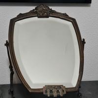 Antico specchio d'appoggio bronzo liberty