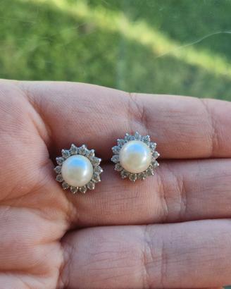 orecchini in oro bianco 18 KT (750) - 7 g