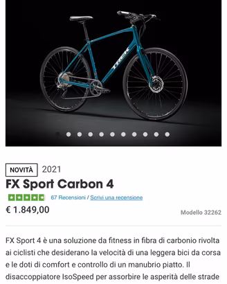 Bici Trek Carbonio peso 9,5 kg
