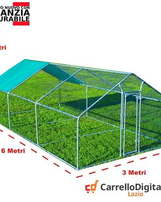 Gabbia Galline 3x6 m x h 2 m – 18 mq verdino