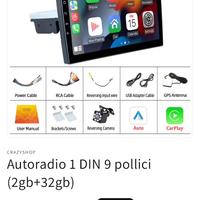 Autoradio 1 DIN 9 pollici (2gb+32gb)