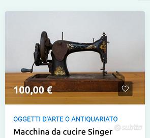 Macchina da cucire antiquariato singer
