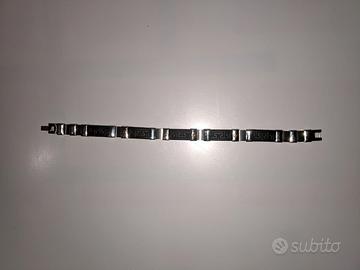 Bracciale uomo acciaio e caucciù "Strong" 