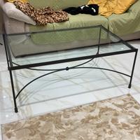 Tavolo in Vetro e ferro battuto