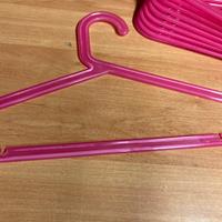 10 stampelle rosa fucsia grucce plastica bambini