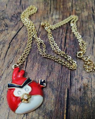 Collana Red Angry Birds Charm Necklace Videogame