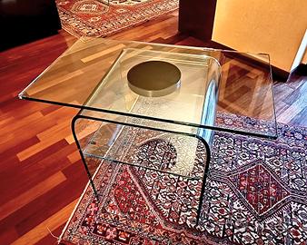 tavolino porta TV in cristallo Karten