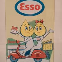 Quadretti vintage pubblicitari Esso oil Vespa 
