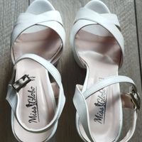 Scarpe sposa bianche con plateau n.39