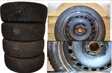 4 ruote con Gomme invernali firestone 205/55/ R16