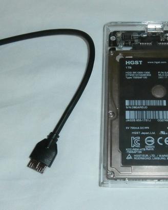 Hard disk esterno cavo usb 1 tb sata 2,5"