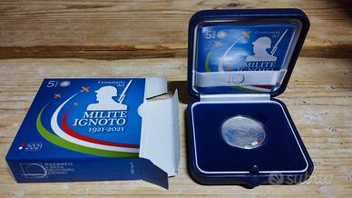moneta commemorativa 5 euro milite ignoto