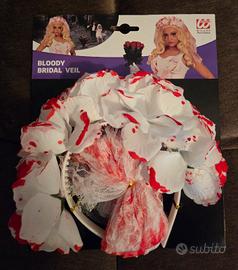 Velo da sposa insanguinato Halloween Widmann 