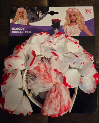 Velo da sposa insanguinato Halloween Widmann 