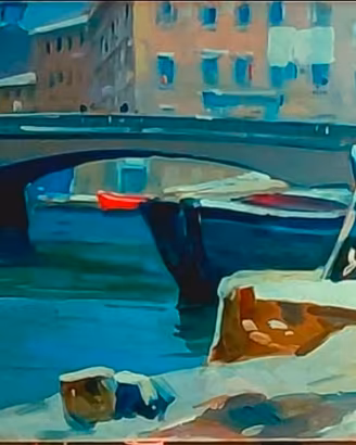 qadro Piero Marchi  Scali delle ancore"sotto la ne