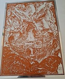 Serigrafia Abacuc Città Biblica 1975 numerata 9/10