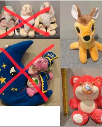 7 peluches anni 90 in blocco