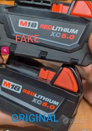 Test  Batterie Milwaukee originali e contraffatte 