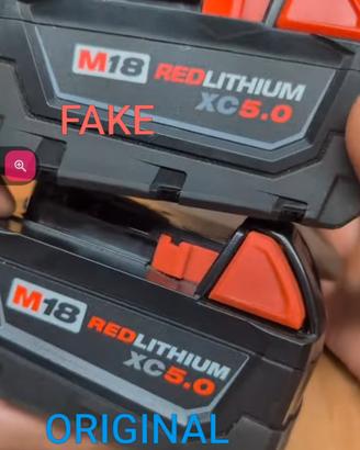 Test  Batterie Milwaukee originali e contraffatte 