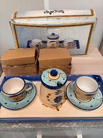 Set caffè in ceramica "Tuscania" Nuovo con scatola
