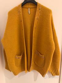 Cardigan a maglia misto lana pesante - Lumina