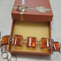 Bracciale argento e ambra