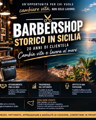 attività  Barberia , barber shop ,parruchiere uomo
