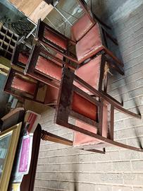 6 sedie in legno stile liberty
