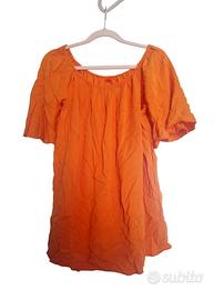 Top con scollo a barca Arancione 