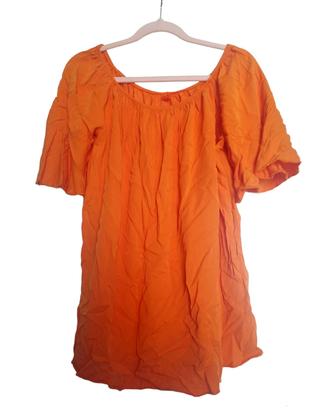 Top con scollo a barca Arancione 