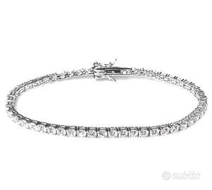Bracciale tennis in argento 925 rodiato
