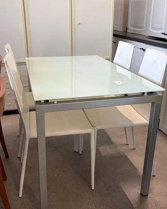 Tavolo cucina in vetro allungabile USATO 959