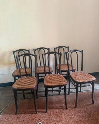 Set 6 sedie Thonet Wien originali (legno e paglia)