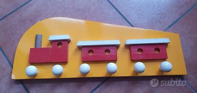 Appendiabiti cameretta Bambini - Tema Trenino