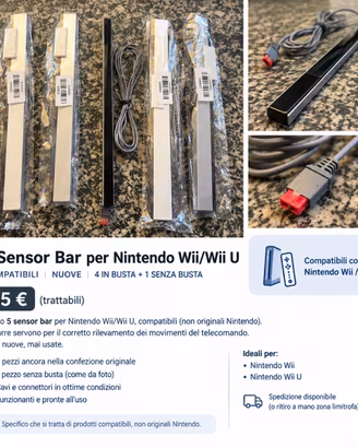 Sensor bar wii/wii U compatibili