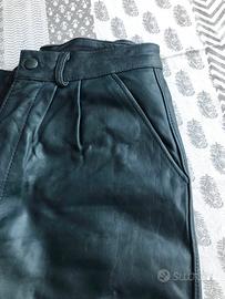 Pantaloni in vera pelle antracite