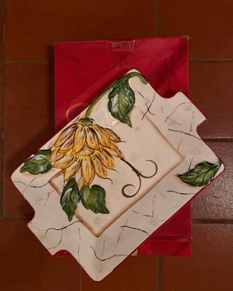 Piatto decorativo girasole dipinta mano nuovo