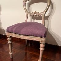 2 Sedie stile Luigi XV in legno decapato